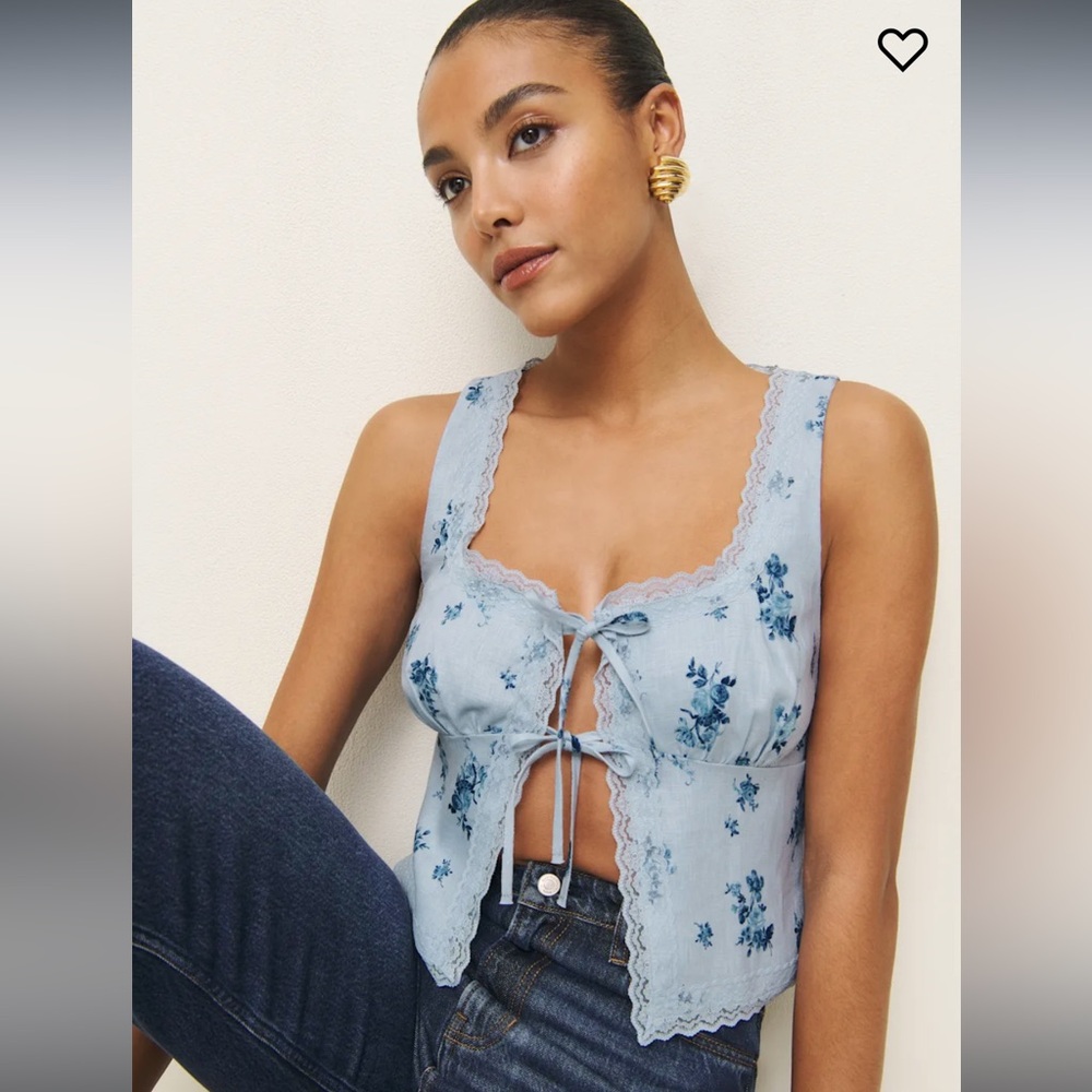 Reformation Crystalline linen top